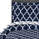 Meridian Oversized Reversible Printed Coverlet Set, Navy and White, Full/Queen
