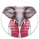 Elephant In Vest And Sweater, Animal Art Disc Metal Artwork, 11"