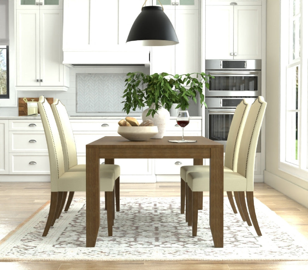 Emily Nailhead Parsons Upholstered Chair, Harvest Oak/Cream