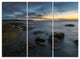 "Bluish Sunset at La Perouse Sydney" Metal Wall Art, 3 Panels, 36"x28"
