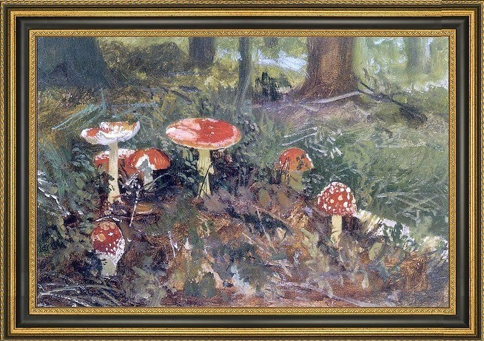 Ivan Ivanovich Shishkin Fly Agarics (Etude) Framed Premium Canvas Print, 16"x24"