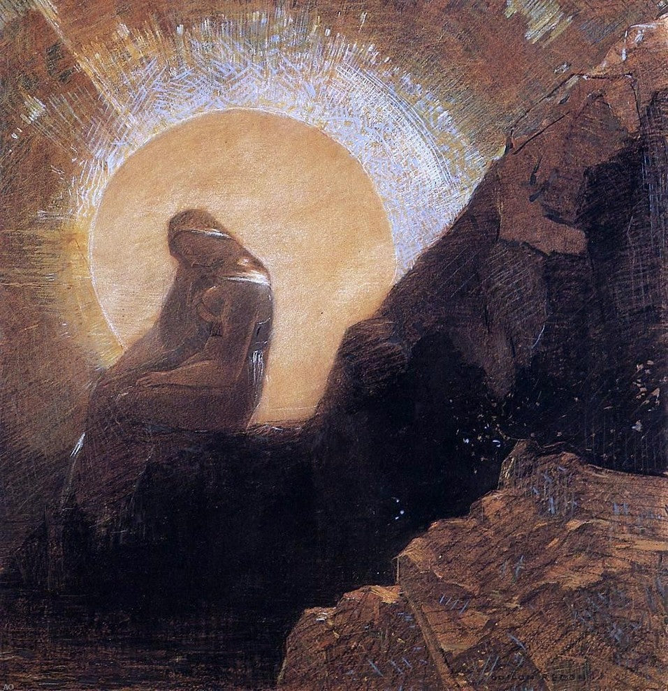 Odilon Redon Melancholy - 20" x 20" Premium Canvas Print