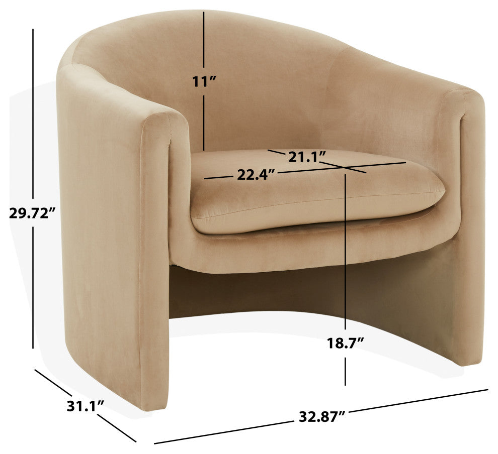 Safavieh Laylette Upholstered Accent Chair, Light Brown