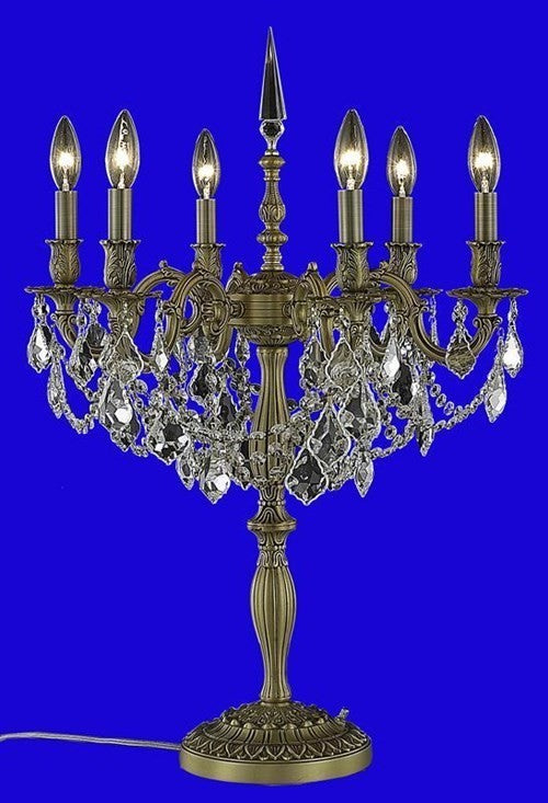 Elegant Rosalia Table Lamp, French Gold Finish With Royal Cut Crystal