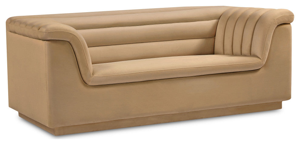 Cascade Upholstered Set, Camel, Velvet, Loveseat