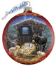 Born in A Stable Glass Ornament