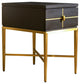 Kingsly 16" Wide Contemporary Glam Storage Side Table, Espresso Black