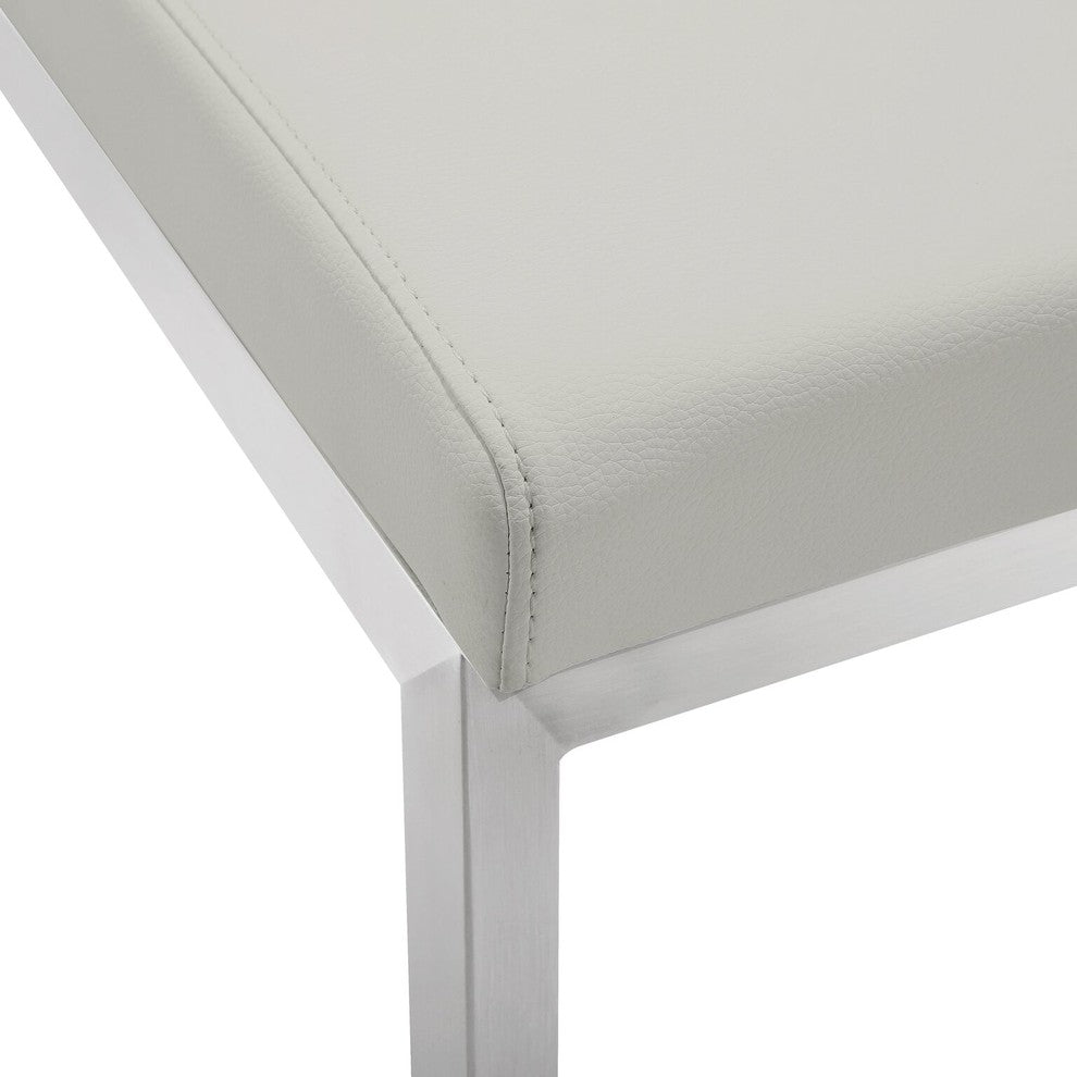 Parma Light Grey Stainless Steel Counter Stool (Set of 2) - Grey