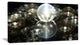 Golden Water Drops on Mirror, Oversized Abstract Canvas Art Print, 60x28