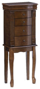 Linon Louis Philippe Wooden Jewelry Armoire 4 Drawers Flip Up Mirror in Walnut