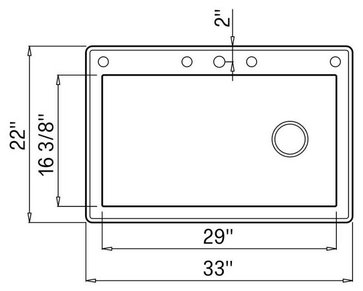 33-in x 22-in Drop-in Radius Granite Kitchen Sink