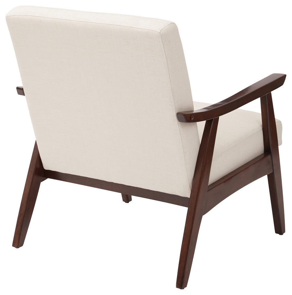 Davis Chair, Linen Fabric With Medium Espresso Frame