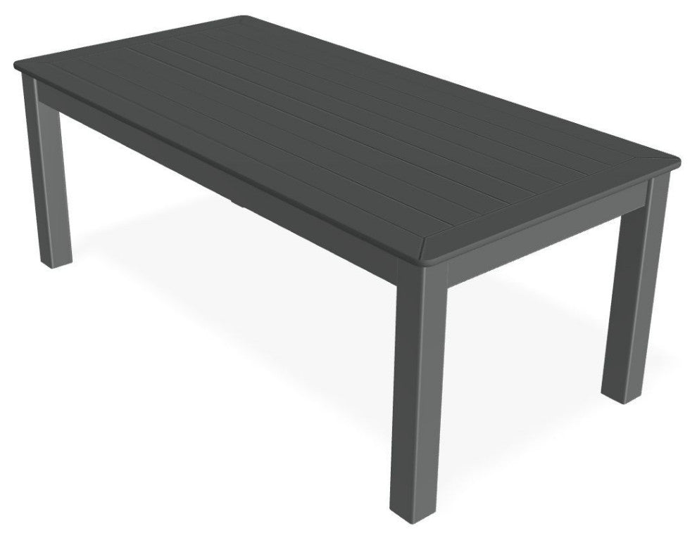 24" x 48" Marine Grade Outdoor Coffee Table, Graphite