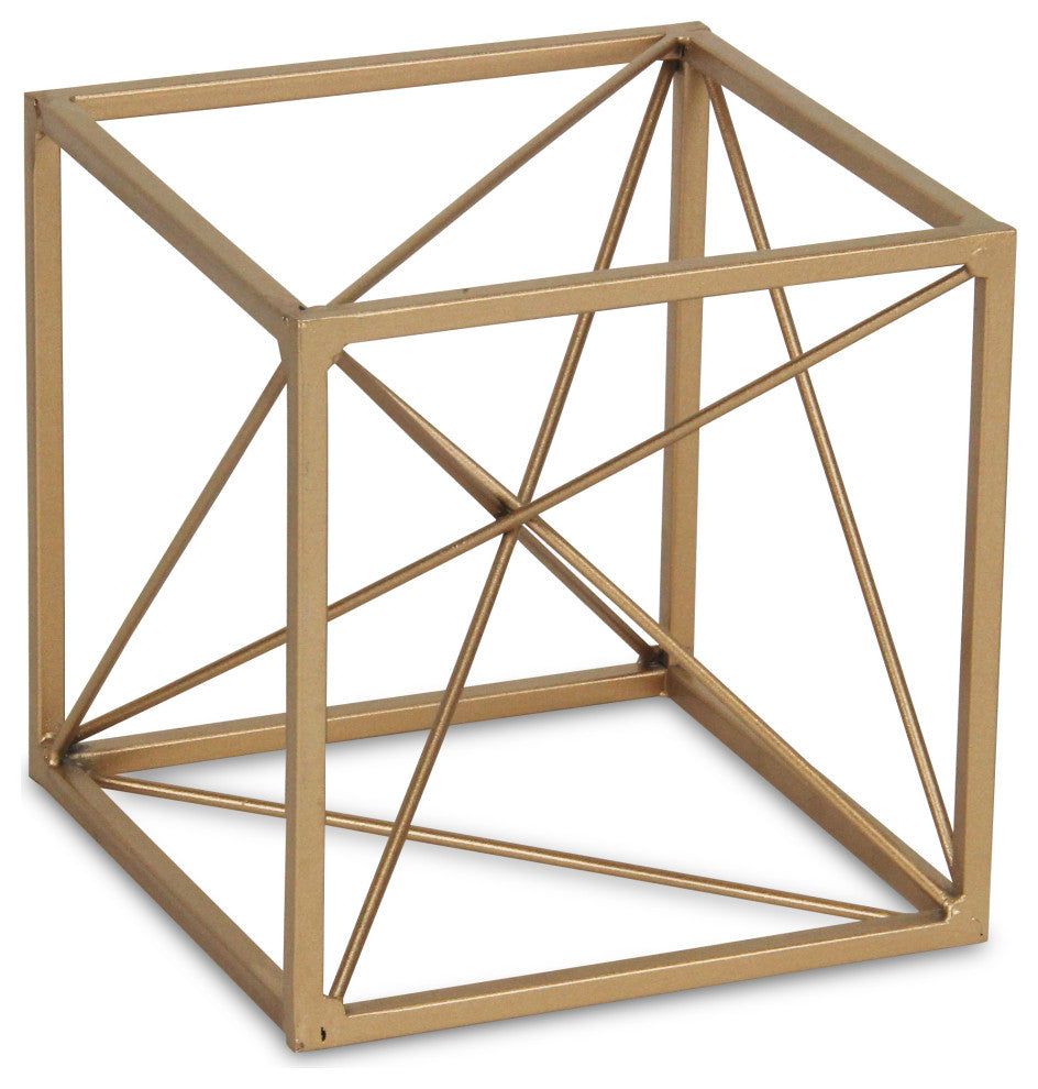 Metal Cube Table Decor, Gold