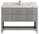 Parker 48 Single Sink Bath Vanity in Elephant Skin Gray  2" Viola Brown