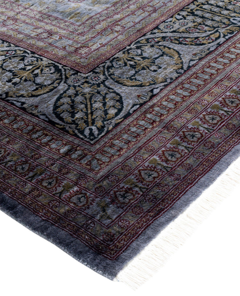Overdyed One-of-a-Kind Hand-Knotted Area Rug Gray, 9' 2" x 9' 5"