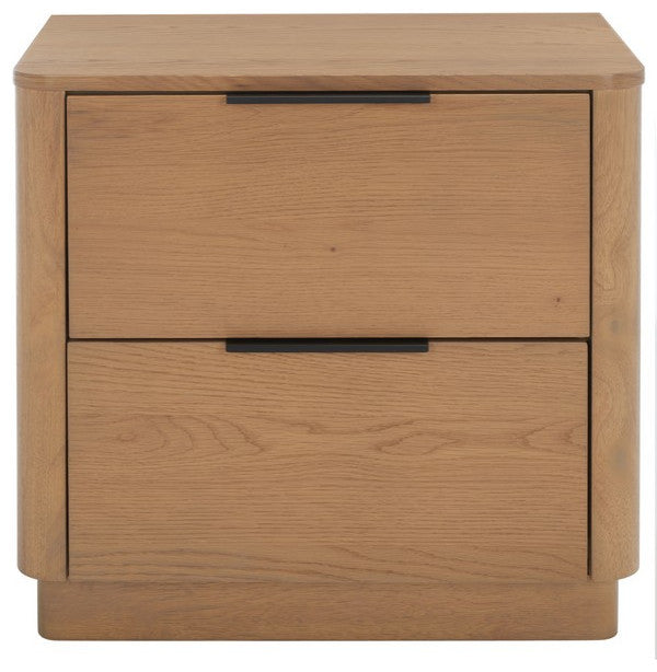 Safavieh Couture Gabrietta 2 Drawer Nightstand Natural / Black
