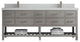Parker 84 Double Sink Bathroom Vanity Elephant Skin Gray 2" Carrara Quartz