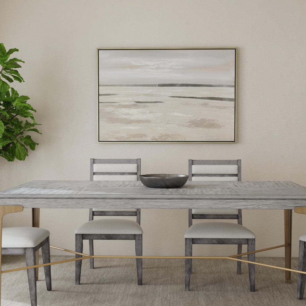 Silver Landscape Framed Canvas - Gray