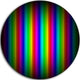 Glowing Rainbow Lines, Abstract Digital Art Disc Metal Artwork, 38"