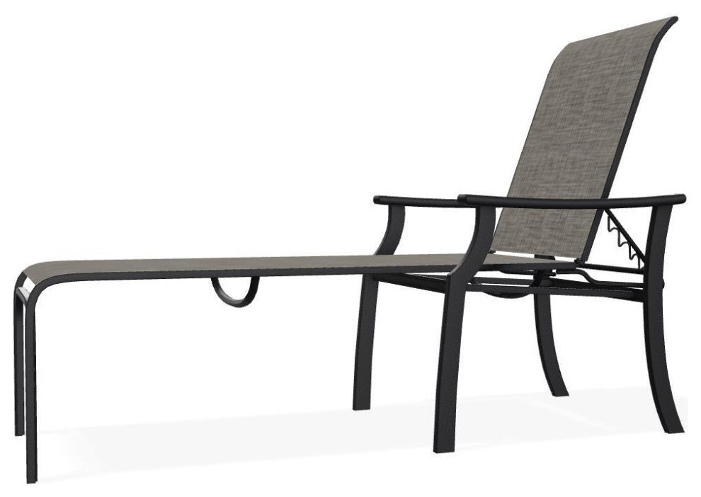 St. Catherine Sling 4-Position Outdoor Chaise Lounge, Storm/Black