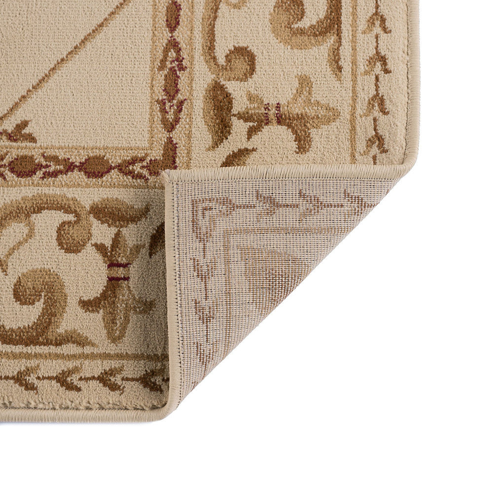 Orleans Traditional Border Area Rug, Ivory, 2'x3'