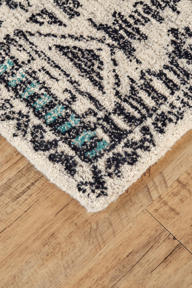Weave & Wander Melba Rug, Black/Line, 8'x11'