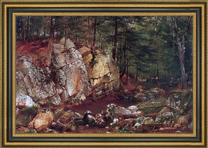 David Johnson Brook Study at Warwick Framed Premium Canvas Print, 27"x18"