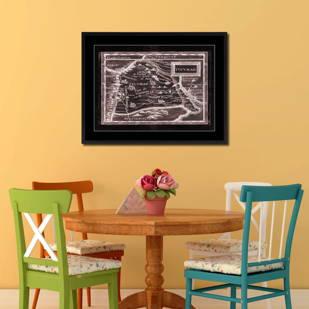 Tucuman Argentina Buenos Aires Vintage Vivid Sepia Map Canvas, 28"x37"