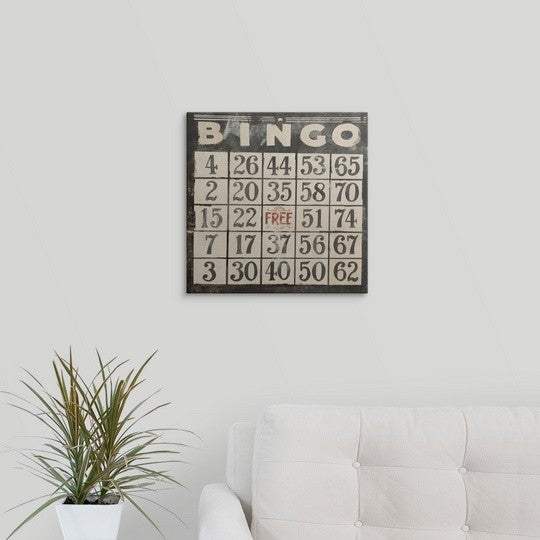 "Bingo" Canvas Art, 16"x16"x1.25"