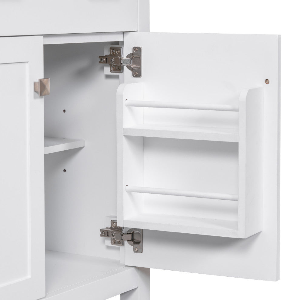 30 Inch Bathroom Vanity with Ceramic Sink, White