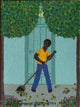 Rodolpho Tamanini Netto "Untitled 10, Man Raking Leaves" Oil Painting
