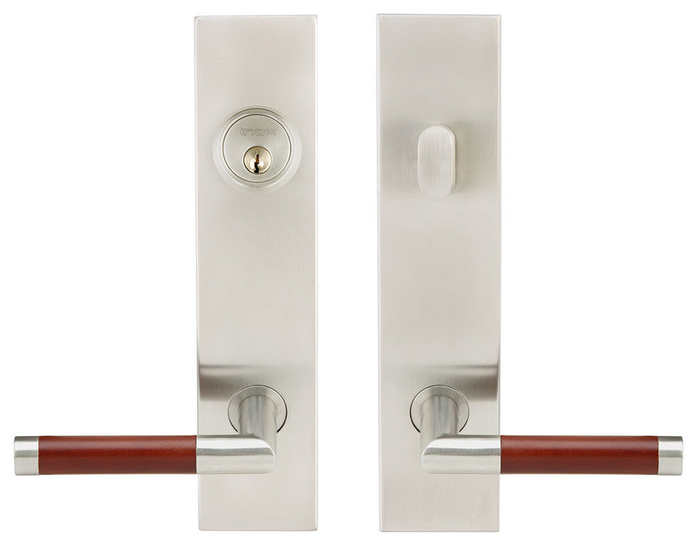 Cabernet Lever, Tubular Entry, Single Cylinder, Left Hand, Satin Stainless Steel