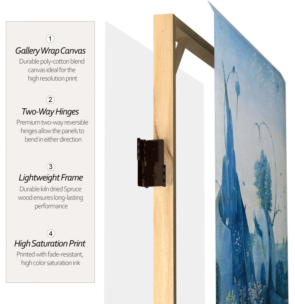 7' Tall Double Sided Garden of Delights Canvas Room Divider