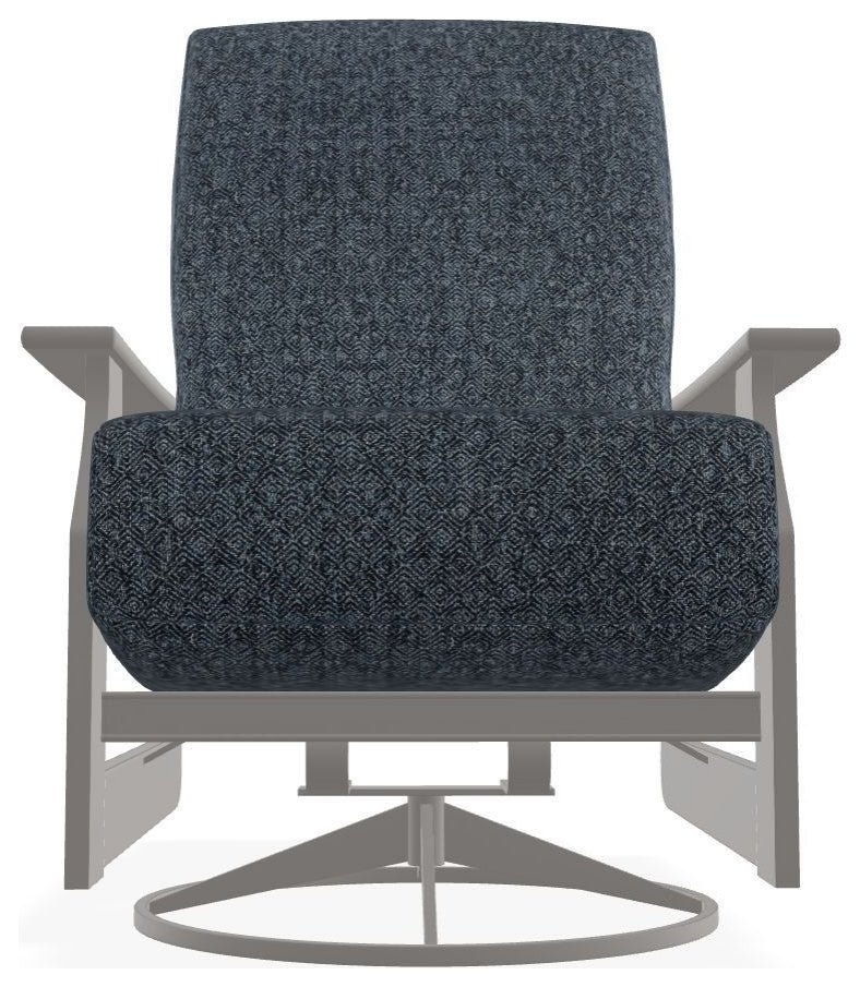 St. Catherine Deep Seat Outdoor Swivel Rocker, Restore Indigo/Warm Gray