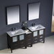Torino 72" Espresso Modern Double Sink Bathroom Vanity, Faucet FFT3071BN