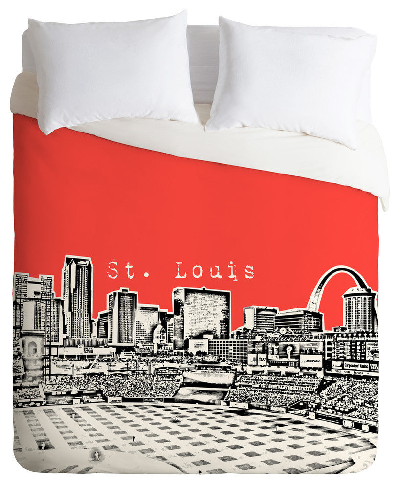 Deny Designs Bird Ave St Louis Red Duvet Cover - Lightweight