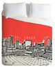 Deny Designs Bird Ave St Louis Red Duvet Cover - Lightweight