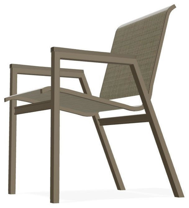 Bazza Sling Stackable Outdoor Dining Chair, Elevation Stone/Beachwood