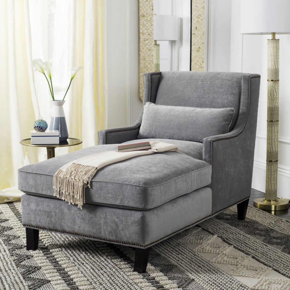 Safavieh Couture Vitali Studded Chaise, Grey