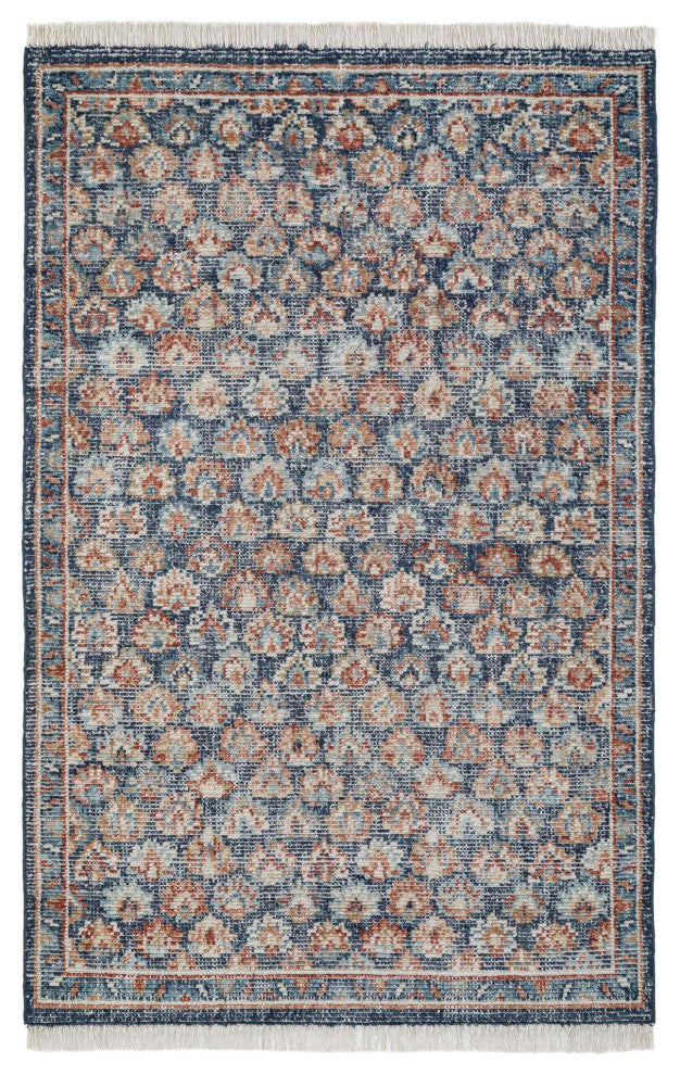 Palace Floral Area Rug, Navy, 2'x3'