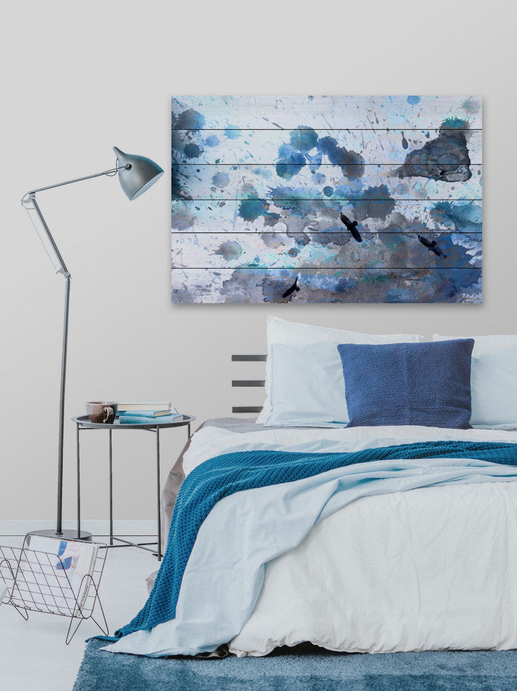 "Indian Wells" UV Ink Print on White Wood, 45"x30"