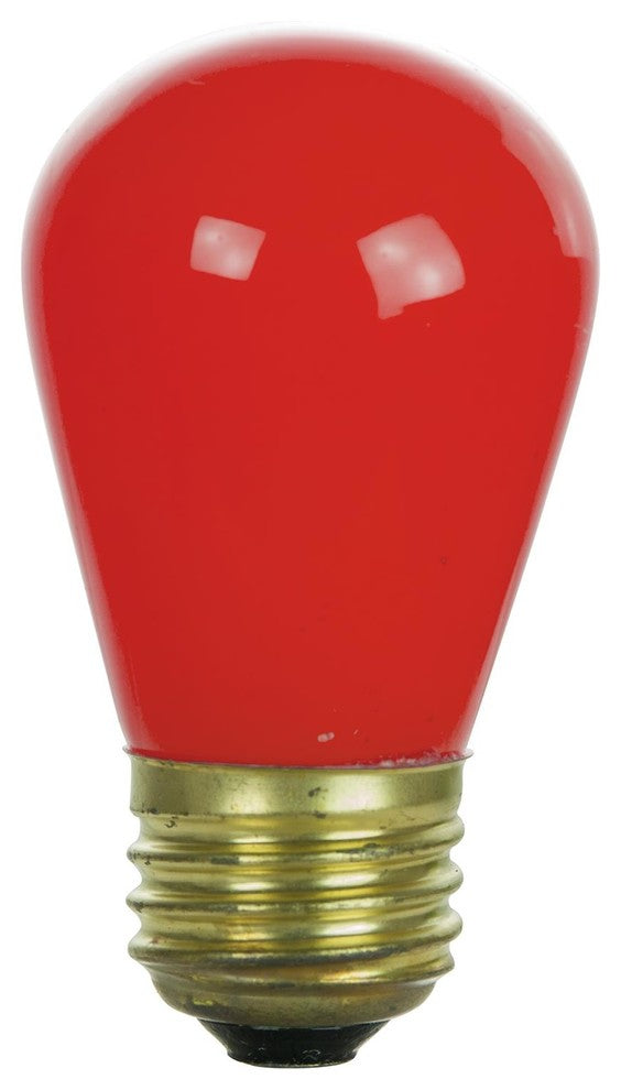 Sunlite 11 Watt S14 Colored Sign, Medium Base,Ceramic Red