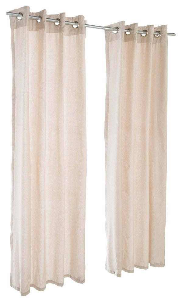 Shadow Wren Sunbrella Outdoor Curtain With Grommets, 108" Long