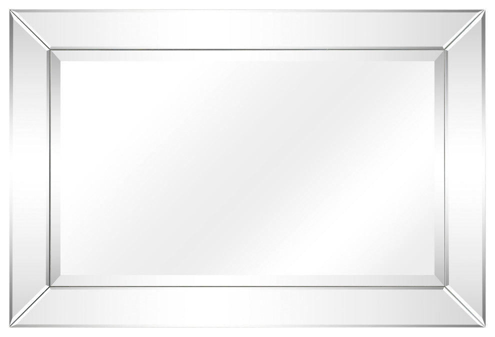 Antique Beveled Rectangle Wall Mirror, 1" Beveled Center 24"x36" Bathroom Mirror