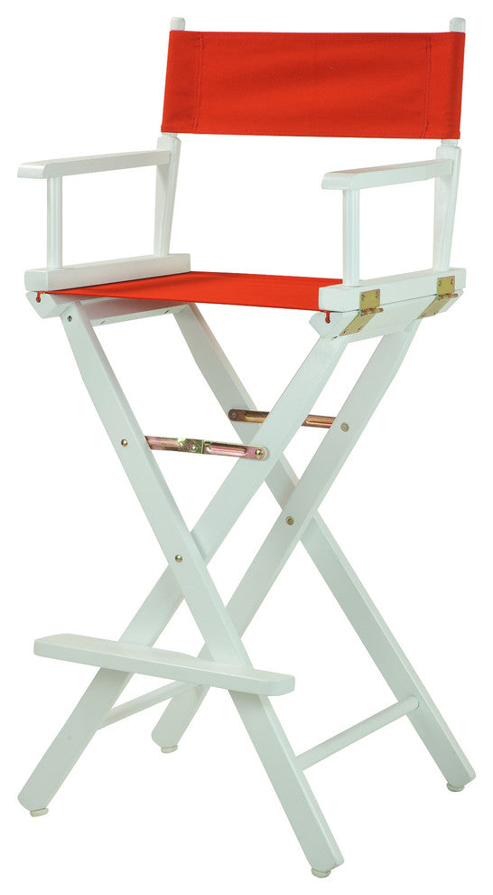 030" Director's Chair White Frame-Red Canvas