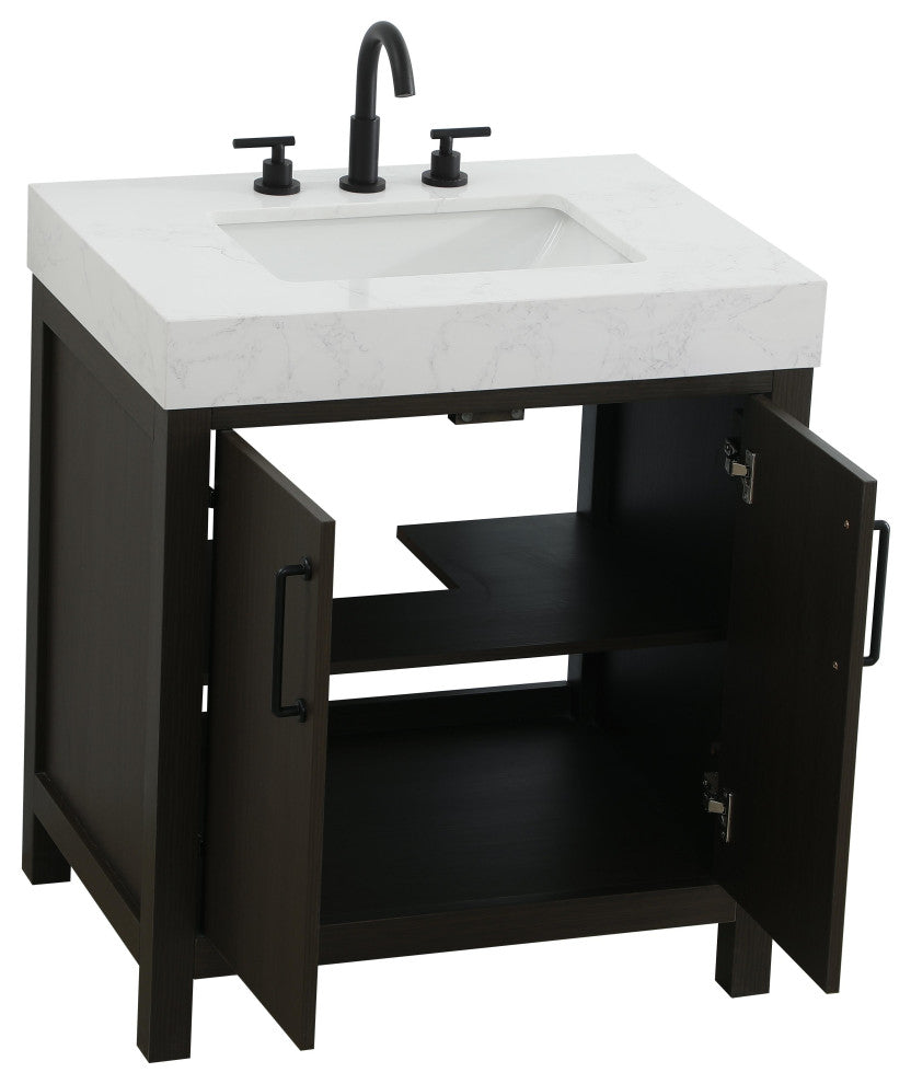 Home Living 30" Single Bathroom Vanity, Mocha Brown