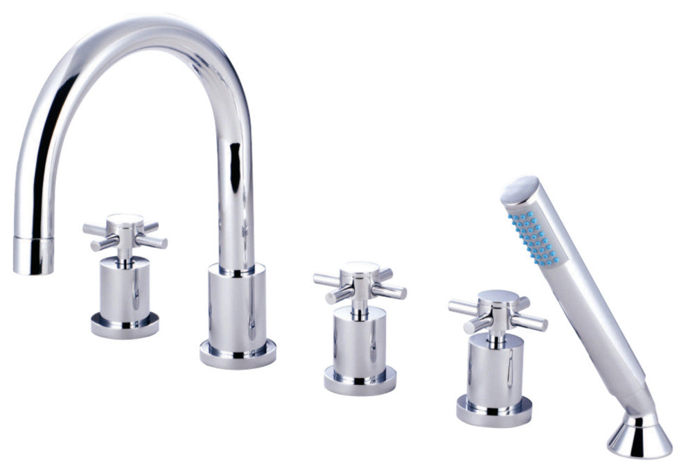 Kingston Brass 5-Piece Roman Tub Faucet, Polished Chrome