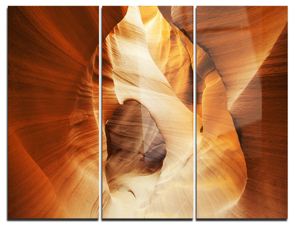"Inside Antelope Canyon, USA" Photo Metal Wall Art, 3 Panels, 36"x28"
