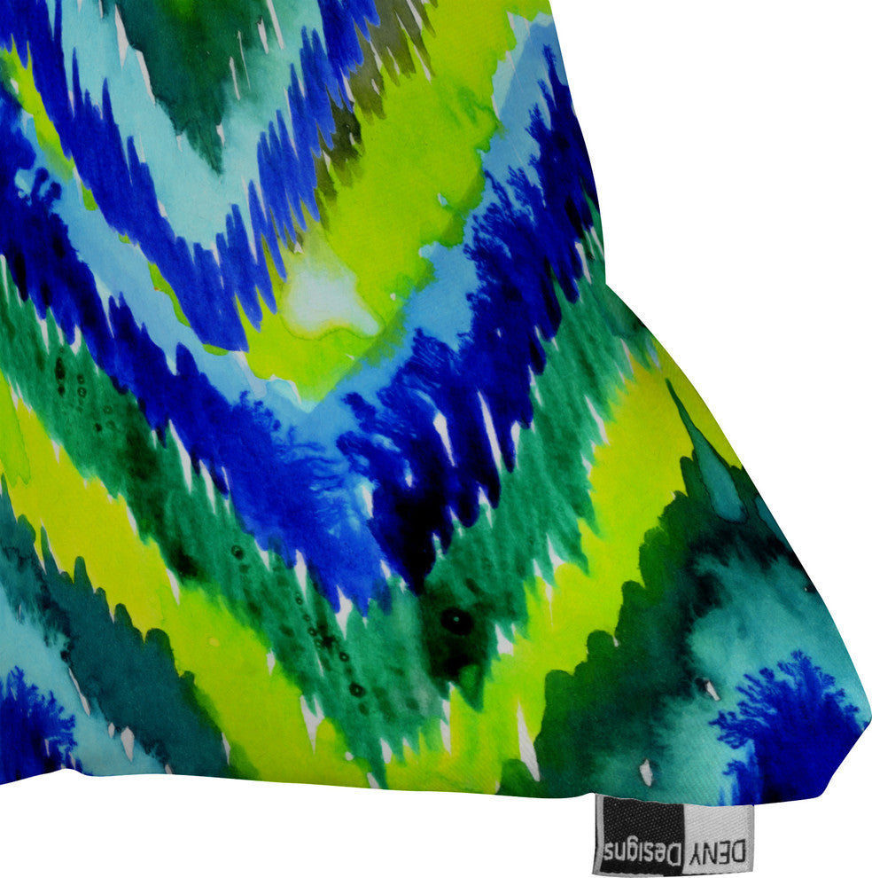 Deny Designs Cayenablanca Green Chevron Outdoor Throw Pillow